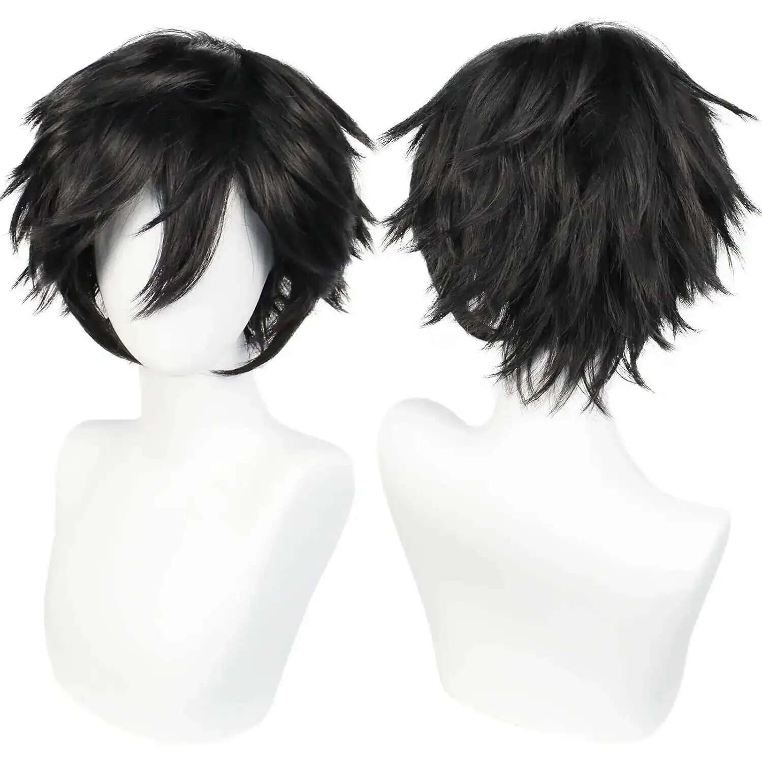 Anime Cosplay Events - Short Black Men's Cosplay Synthetic Wig