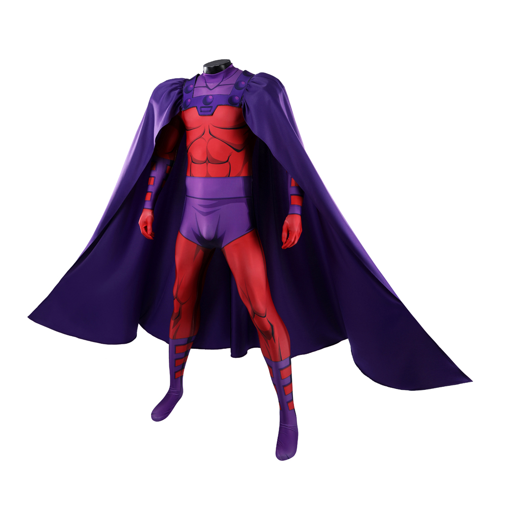 Anime Cosplay Outfits Male - Zentai Magneto Cosplay Fantasy Jumpsuit Cloak