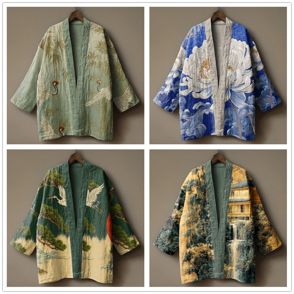 Japanese Crane Print Kimono fo - Demon Slayer Haori recensie en prijs